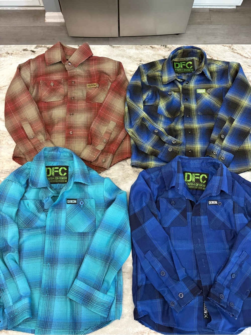 DIXXON Youth DFC Plaid Button-Up Shirt Bundle XS